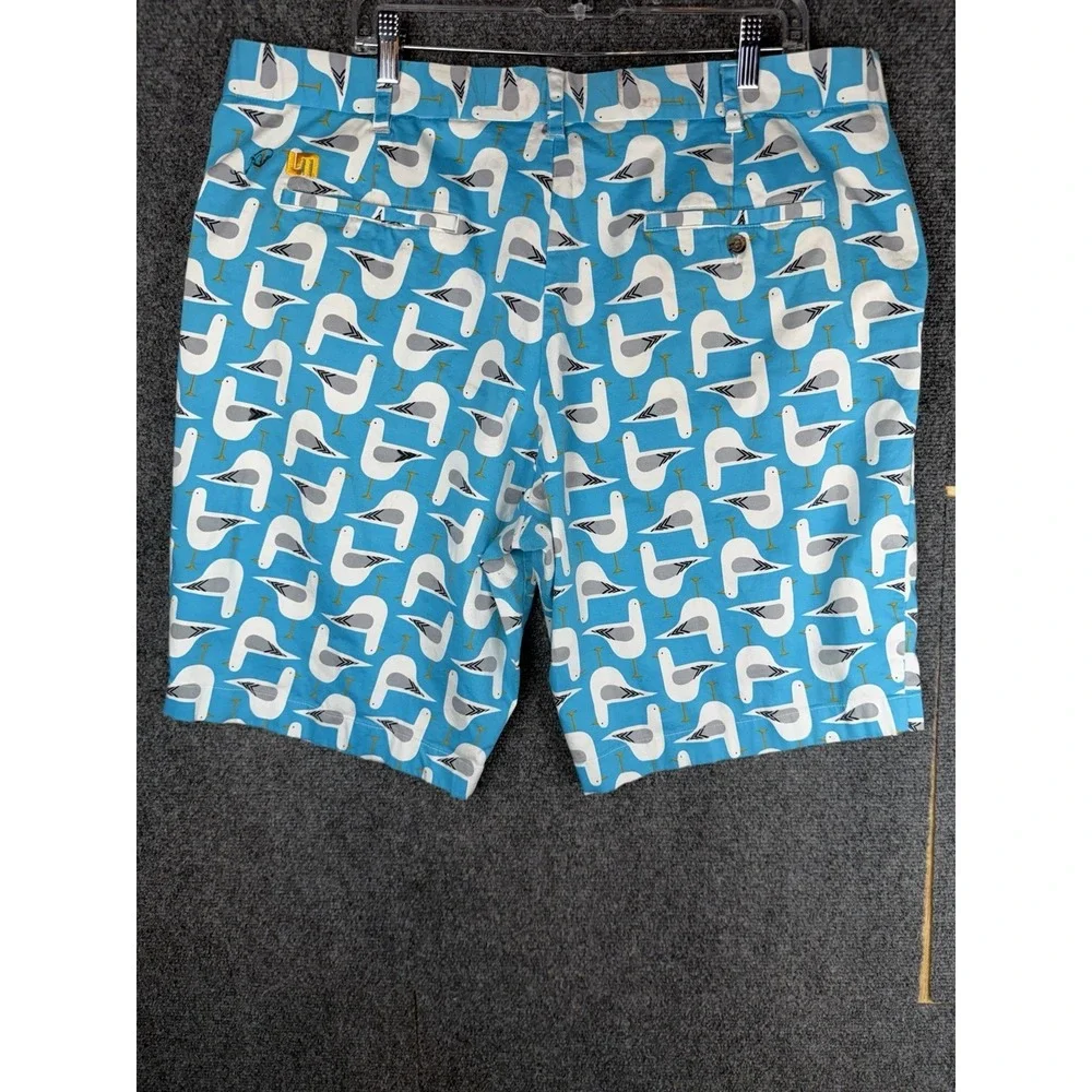 Loudmouth Golf Men's Bodega Bay Golf Shorts Size 42 Blue Seagulls All Over Print - Picture 2 of 7